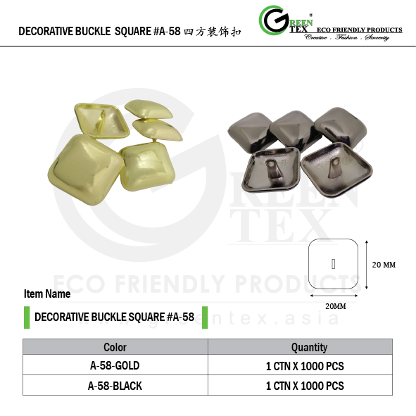 DECORATIVE BUCKLE SQUARE #A-58