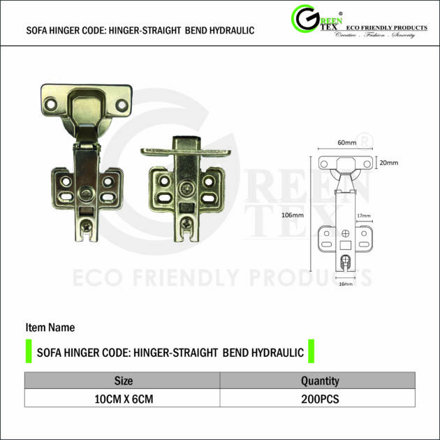 HINGER-STRAIGHT BEND HYDRAULIC