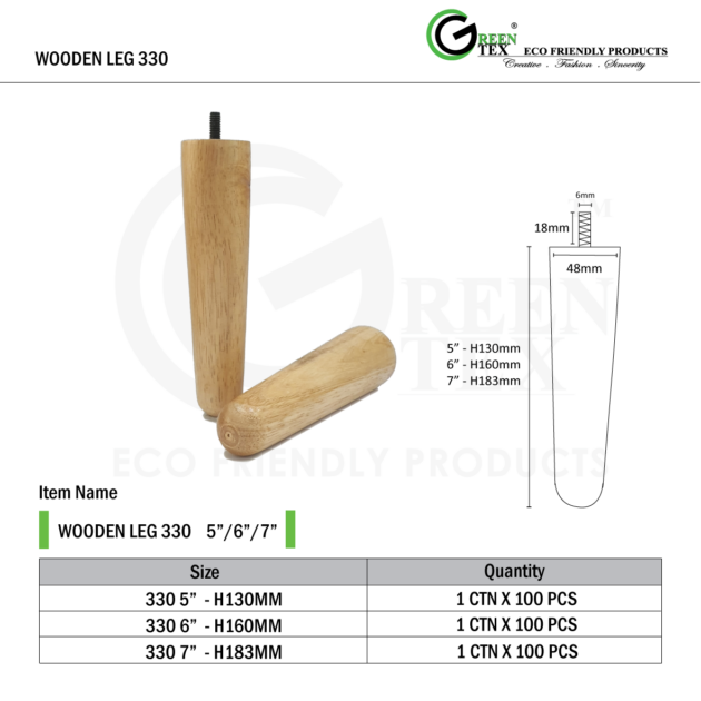 WOODEN LEG 330 5"/ 6"/ 7"
