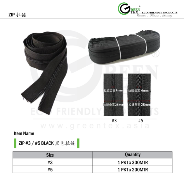 ZIP #3 / #5 BLACK