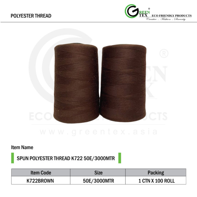 SPUN POLYESTER THREAD K722 50E/3000MTR